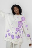 WHITE X PURPLE MILTON PRINTED SWEAT SHIRT CHEST & SLEEVES S24145