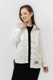 White COTTON JACKET FULL BUTTONS S24038