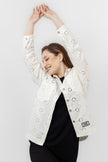 White COTTON JACKET FULL BUTTONS S24038