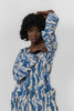 BLUE LINEN Zebra Dress S24019