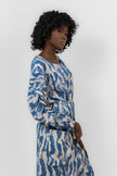 BLUE LINEN Zebra Dress S24019