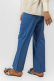 BLUE STRAIGHT LEG GABARDINE PANTS S24137