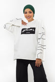 WHITE X BLACK MILTON PRINTED SWEAT SHIRT CHEST & SLEEVES S24144