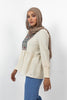 NATURAL Linen EMPRODIRED CHEST BLOUSE S24104