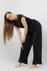 BLACK PELISSIER JUMP SUIT LONG SLEEVES S24118