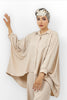 BEIGE CRASH OVER SIZE BLOUSE S24054