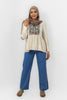 BLUE STRAIGHT LEG GABARDINE PANTS S24137