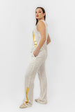 White Linen ELASIC WAIST PANTS S24065