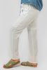 White TINSIL STRAIGHT LEG ELASTIC WAIST PANTS S24134