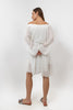 White CHIFFON Beach-Babe Off Shoulder Dress  S24081