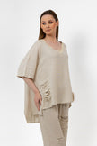 NATURAL Linen OVER SIZE BLOUSE S24063