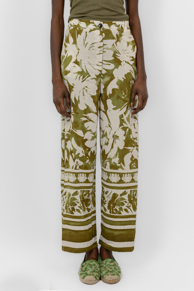 LEMON LINEN PRINTED PANTS S24022