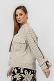 Beige gabardine jacket s24142