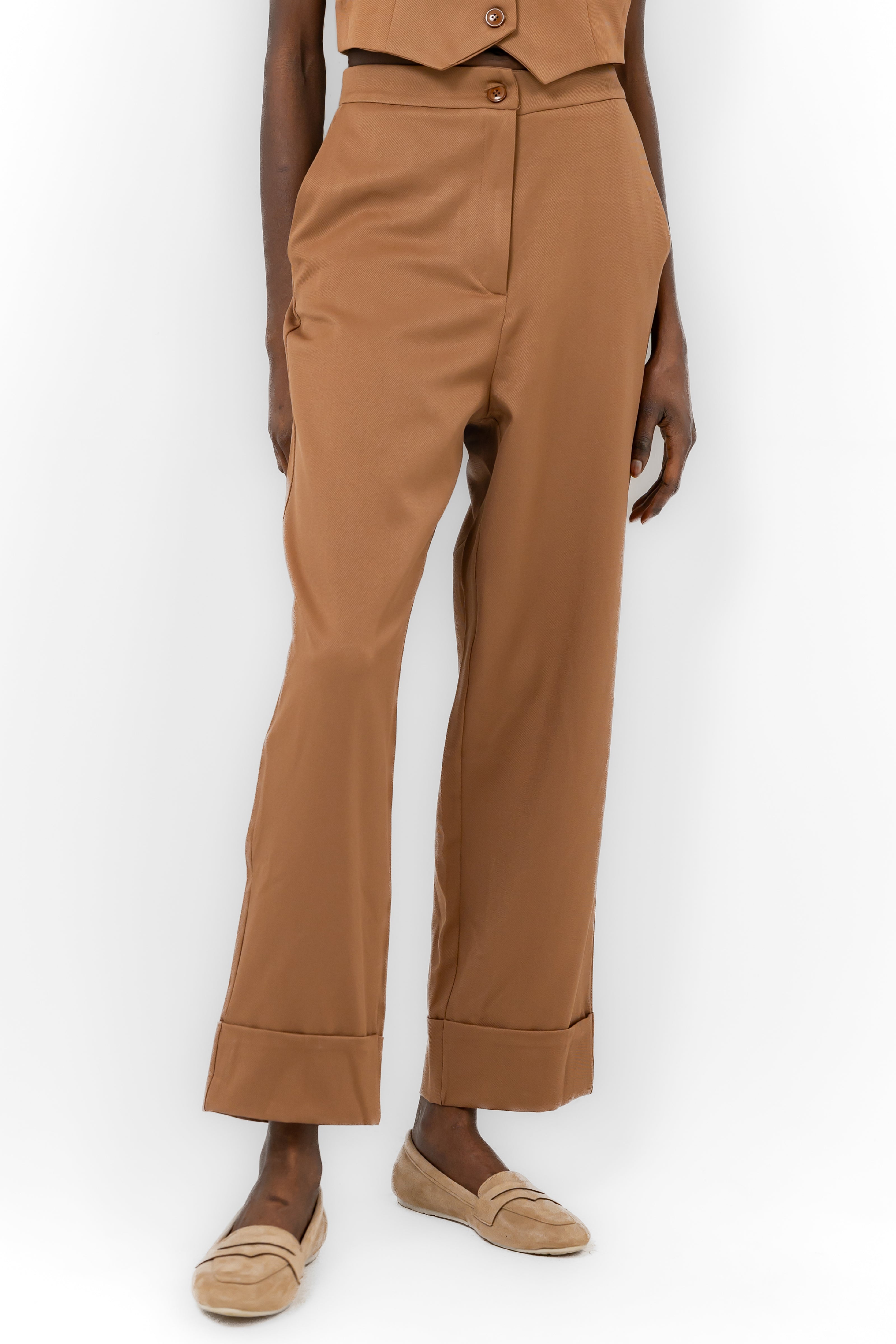 BROWN BARBIE TWILL SHORT PANT CHINO POCKET S24099