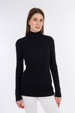 Black High Neck Basic Body Suit-W24065