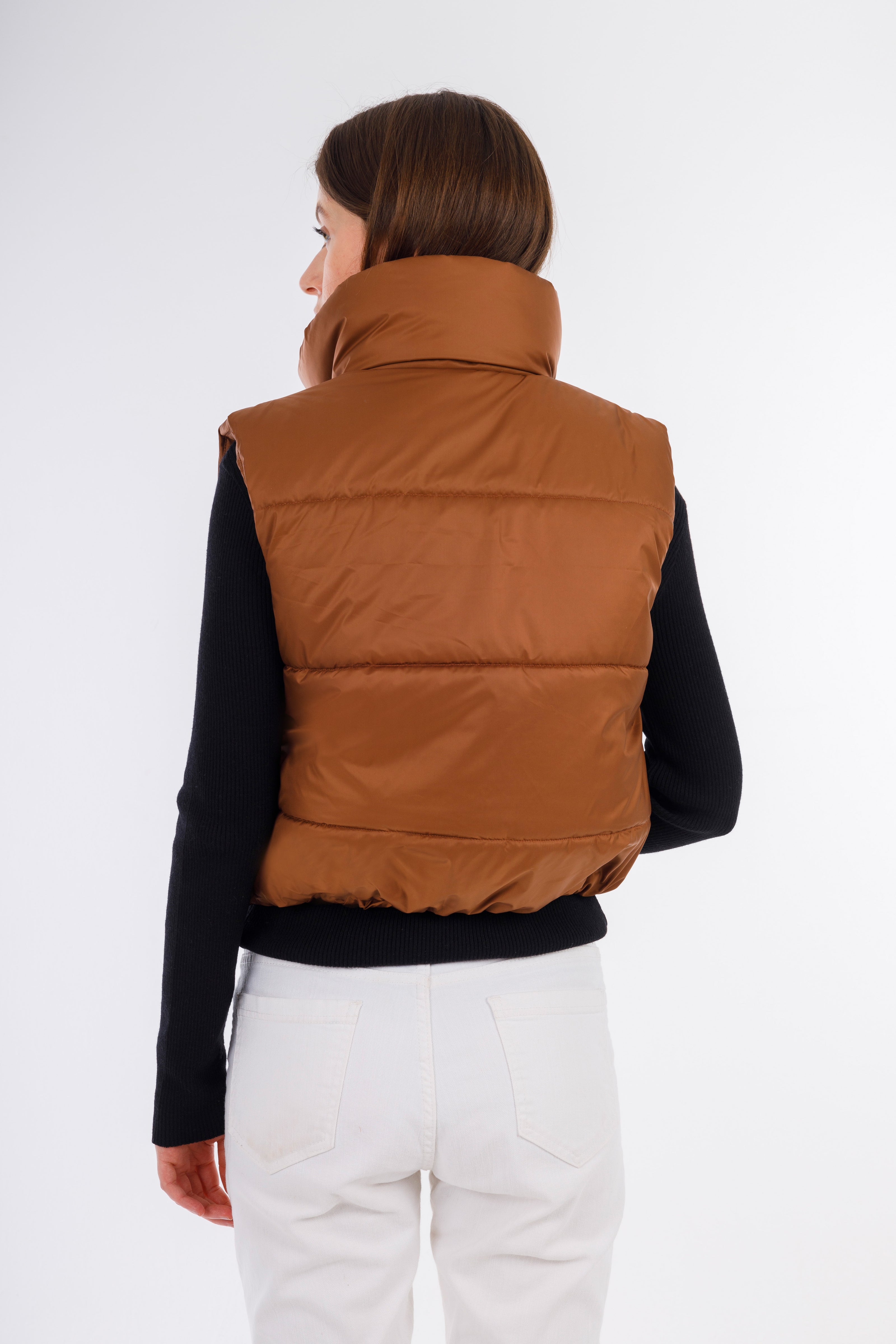 Brown Short Bump Vest-w24099