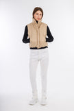 Beige Short Bump Vest-w24099