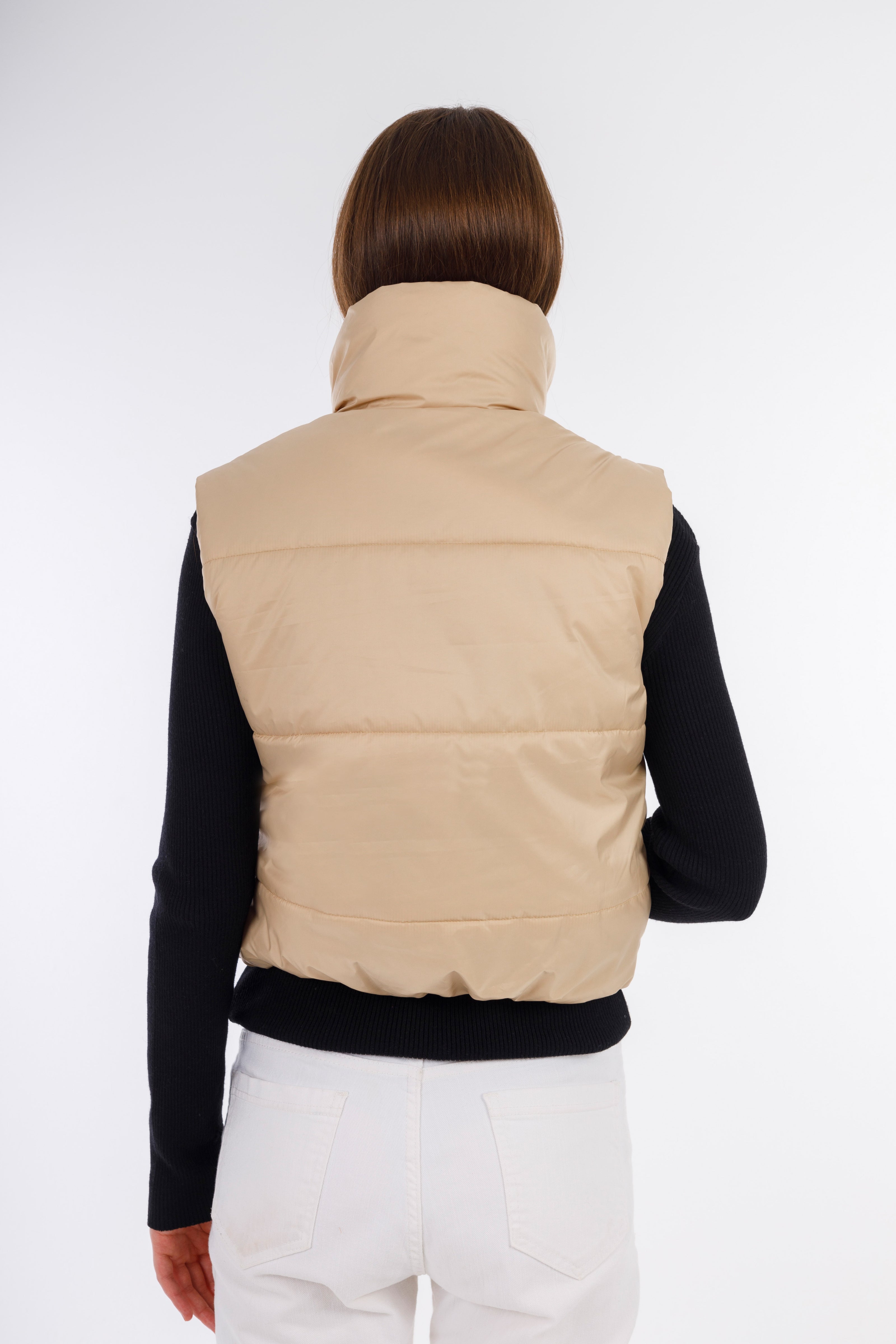 Beige Short Bump Vest-w24099