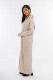 Beige Hooded-Haven V-neck DRESS-w24028