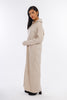 Beige Hooded-Haven V-neck DRESS-w24028