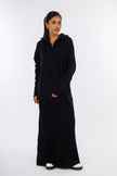 Black Hooded-Haven V-neck DRESS-w24028