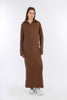 Brown Hooded-Haven V-neck DRESS-w24028