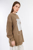 Brown Sweatshirt Bottom Print-w24042