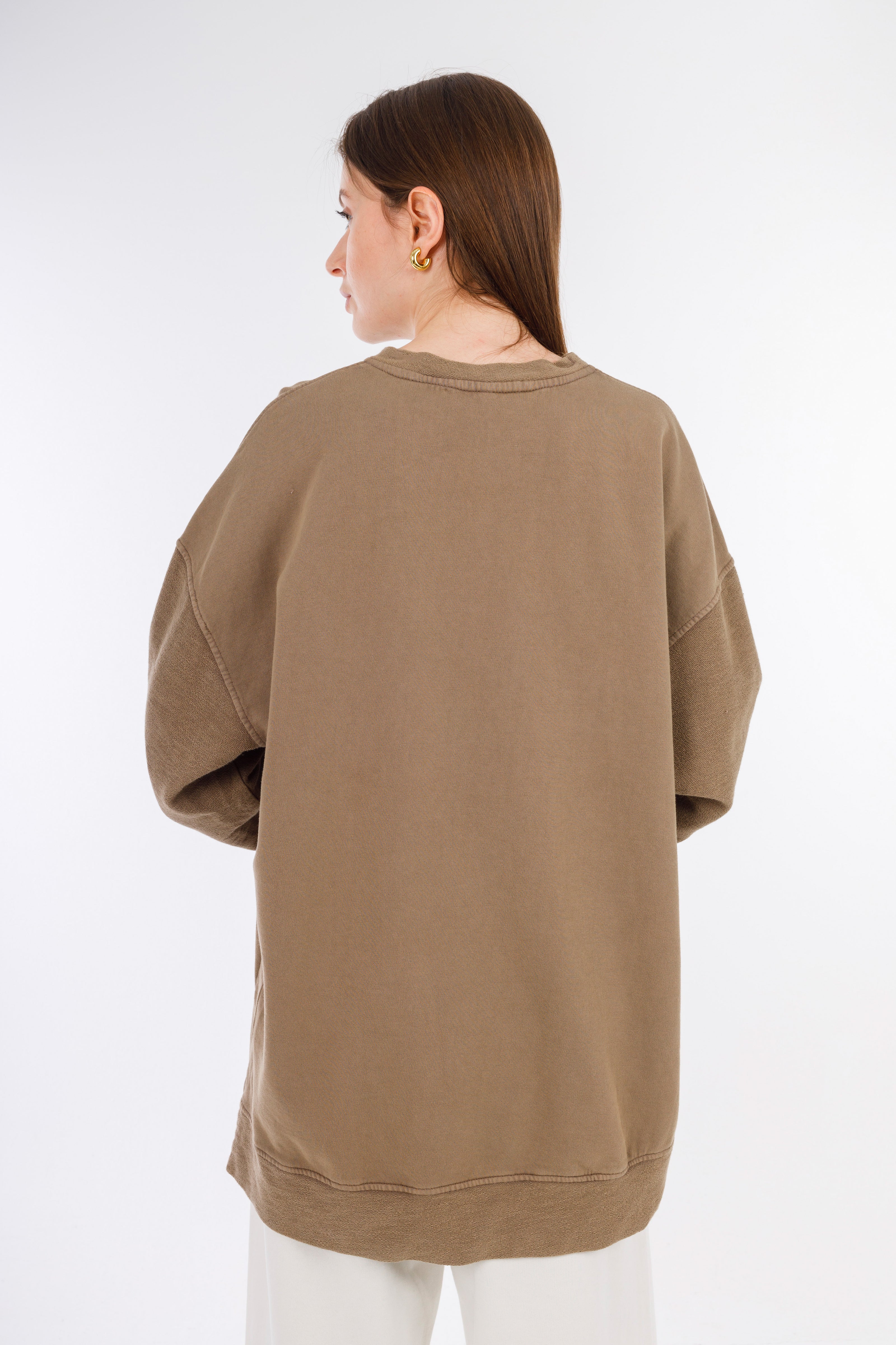 Brown Sweatshirt Bottom Print-w24042