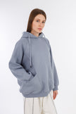 Grey Hoodie Sweatshirt 2 Pockets-w24048