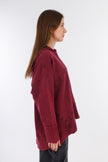 Burgundy Hoodie Pigment Sweat Shirt-w24072