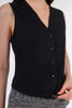 Black barbie twill vest with 4 buttons s24222