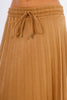 Camel Suede Long Skirt Full Pleats-W24086