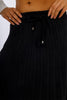 Black Leather Long Skirt Full Pleats-W24086