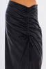 Black Leather Full Pleats Skirt-W24092