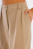 Beige Straight Stripped Pants-W24064