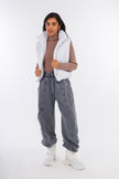 Light Grey Melton Pigment Pants Elastic Waist-W24050