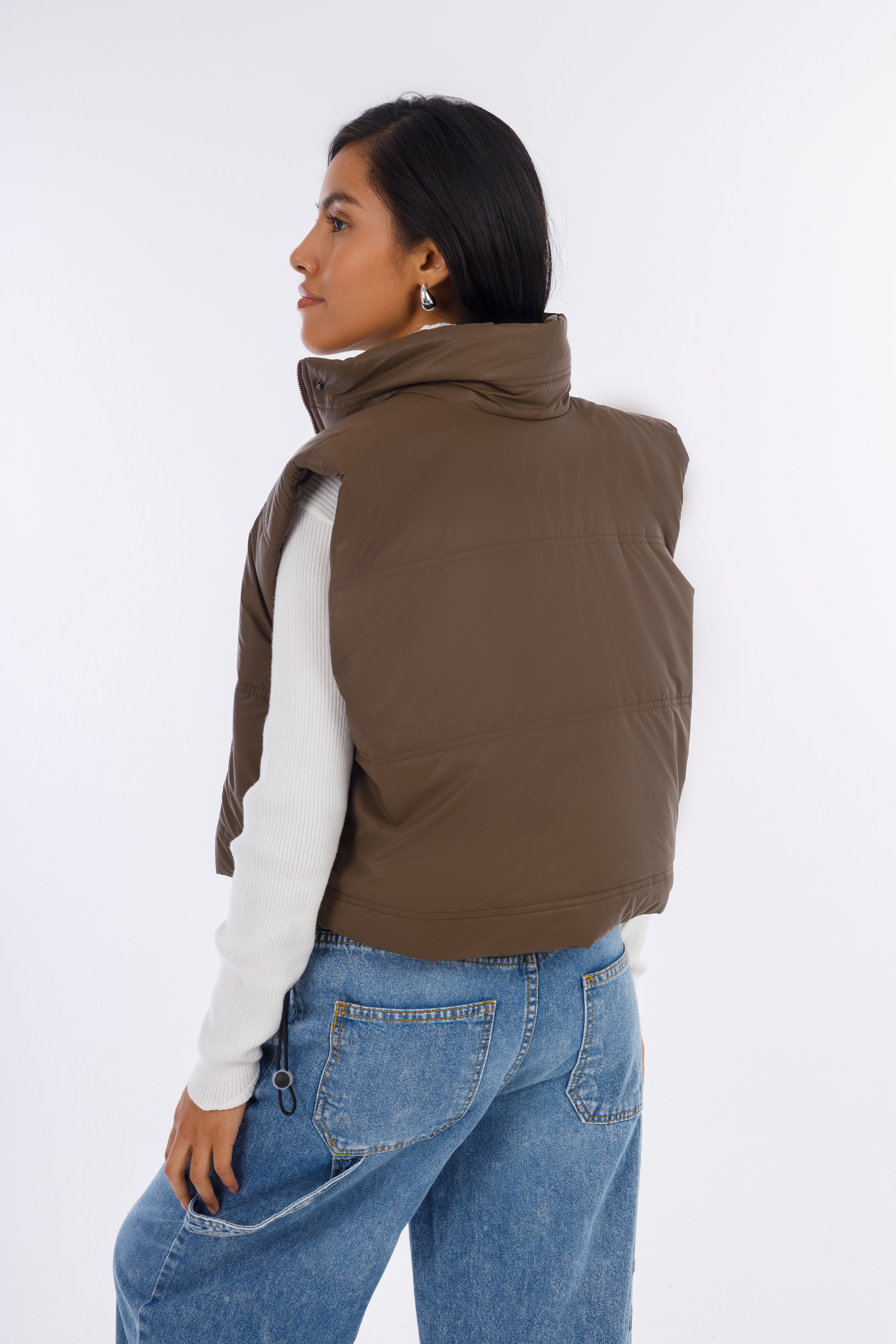 Brown Short Bump Vest-w24051