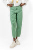 GREEN GABARDINE CARROT PANTS S24108