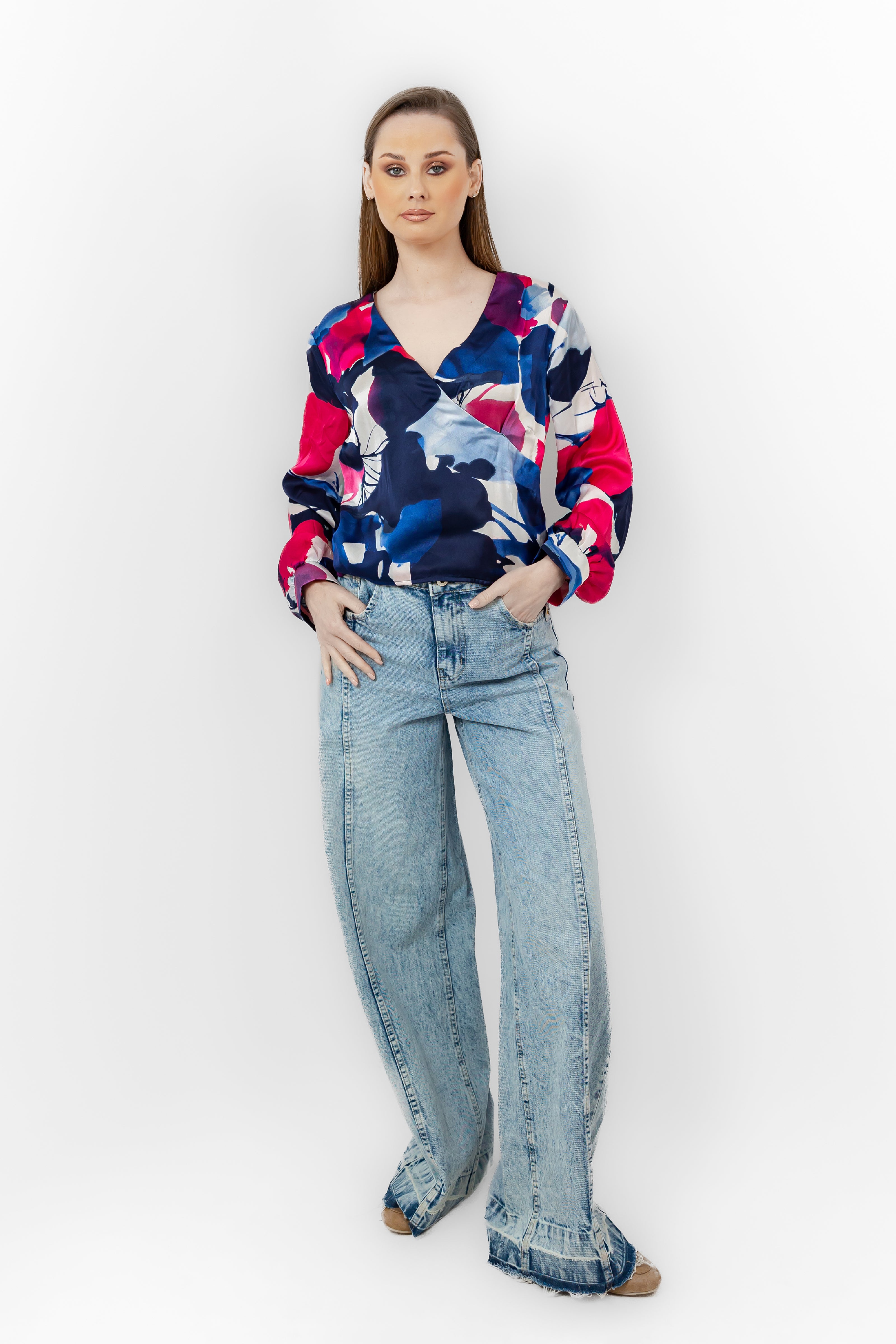 BLUE JEANS PANTS WID LEG S24093