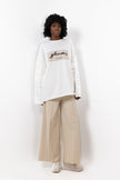 WHIT BEIGE MILTON PRINTED SWEAT SHIRT CHEST & SLEEVES S24144