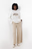 WHIT BEIGE MILTON PRINTED SWEAT SHIRT CHEST & SLEEVES S24144