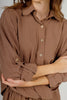 Brown Linin Long Sleeves Blouse-S25107