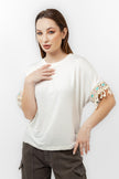 White RIB SHORT SLEEVE T-SHIRT S24124