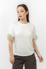 White RIB SHORT SLEEVE T-SHIRT S24124