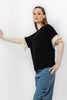 BLACK RIB SHORT SLEEVE T-SHIRT S24123