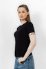 BLACK RIB SHORT SLEEVE T-SHIRT S24121