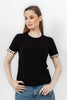 BLACK RIB SHORT SLEEVE T-SHIRT S24121