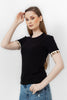 BLACK RIB SHORT SLEEVE T-SHIRT S24121