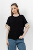 BLACK RIB SHORT SLEEVE T-SHIRT S24125