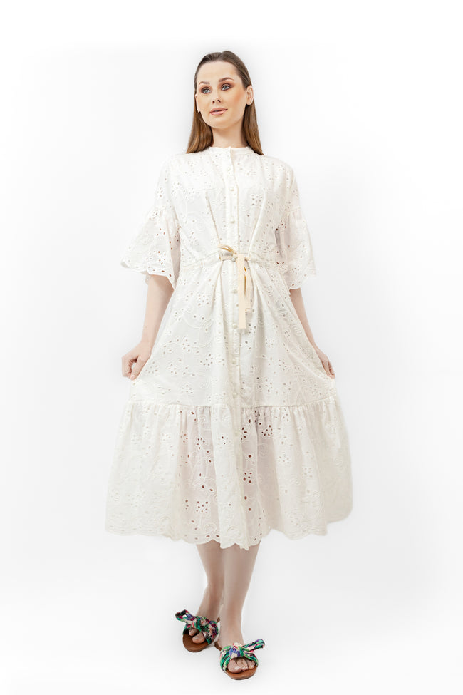 White COTTON 50’s Angel Dress S24055